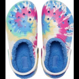 Mens Crocs Classic Tie-Dye Lined Clog Blue 206341-4SO NWT